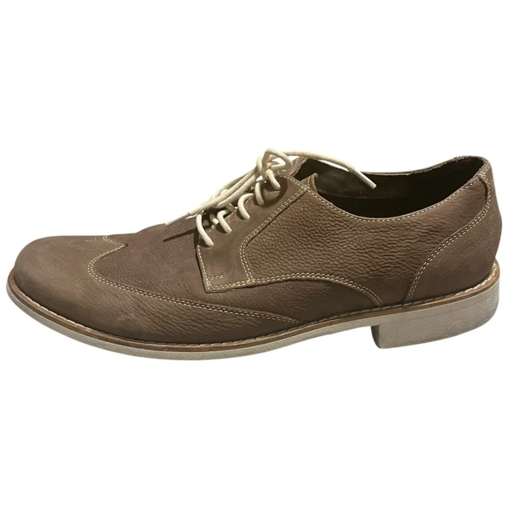 Cole Haan Mens Brown Leather Wingtip Oxford Shoes C10645 Size 11M